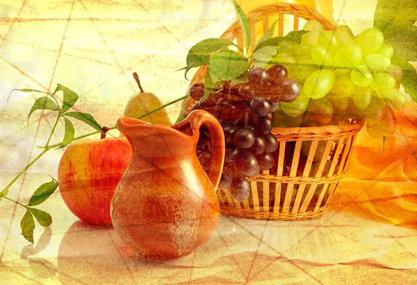 Гранж фон с фруктами — стоковое фото