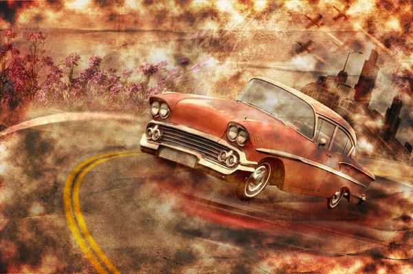 Vintage car grunge background — Stock Photo, Image