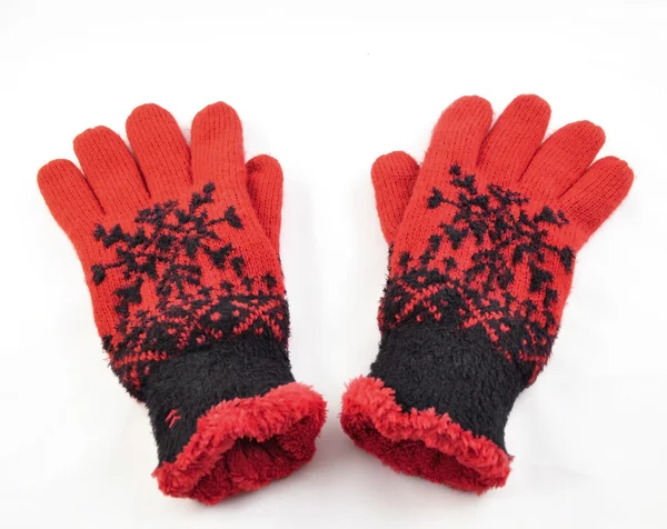 Rote Winterhandschuhe — Stockfoto