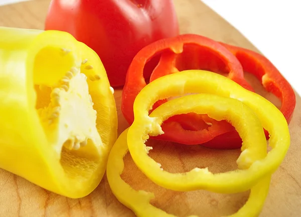 Rood en geel zoete peper — Stockfoto