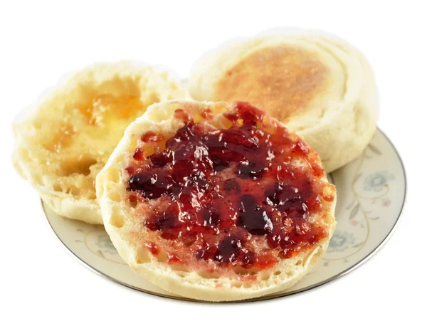 English muffins with jelly — Stock Photo, Image