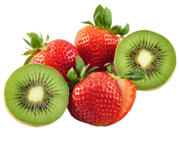 Strawberries and kiwi — Stock Photo, Image