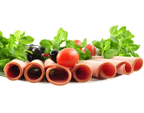 stock image Sliced sausages