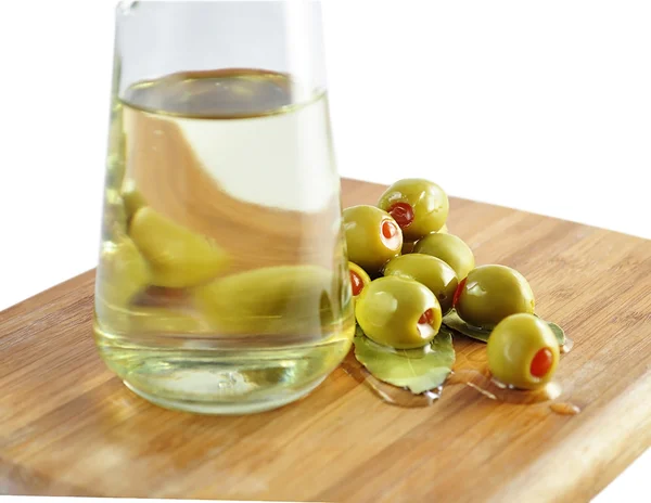Azeitonas e óleo de cozinha — Fotografia de Stock
