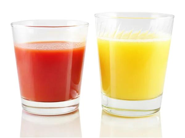 Suco de tomate e laranja — Fotografia de Stock
