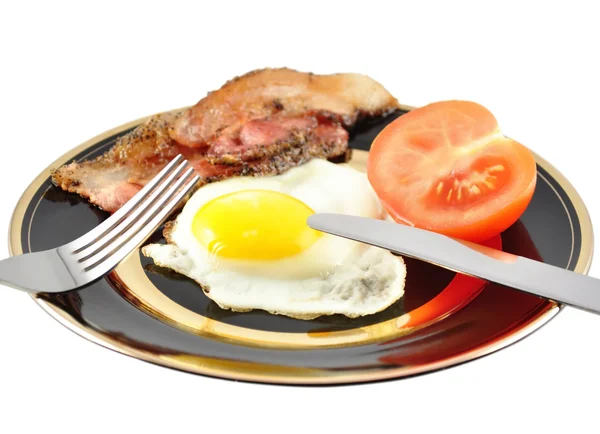 Vajíčkem a slaninou — Stock fotografie