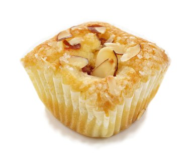 Raspberry cupcake with almonds clipart