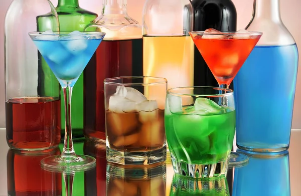 Ποικιλία από αλκοολούχα ποτά — Φωτογραφία Αρχείου