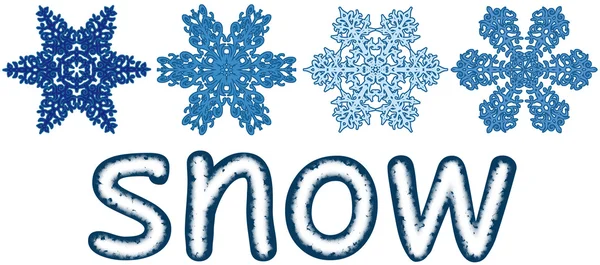 Sneeuwvlokken met tekst — Stockfoto