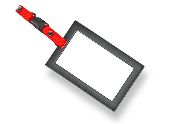 Tag, Emblema em branco com moldura preta — Fotografia de Stock