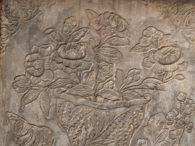 Antik çiçek basık duvara