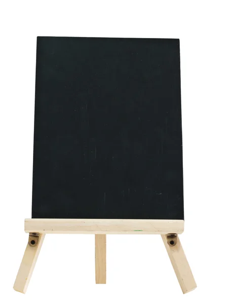 Tableau noir vide avec trépied en bois — Photo