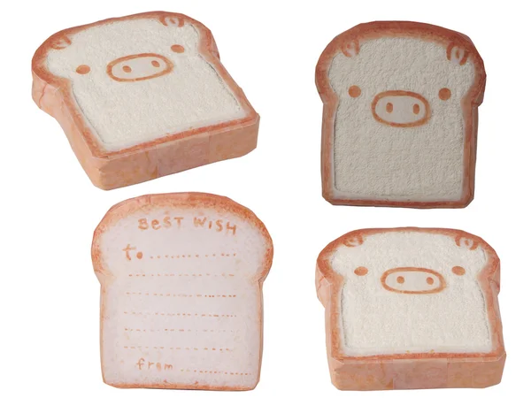 Handduk, bröd gris ansikte set — Stockfoto