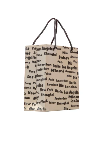Country names on paper bag isolated — Stock Photo, Image