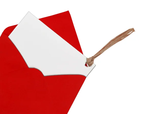 Carta vermelha isolada no fundo branco — Fotografia de Stock