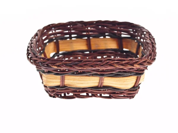 Wicker Basket On White Background — Stock Photo, Image
