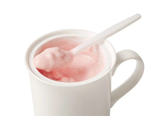 在一杯新鲜酸奶 — 图库照片