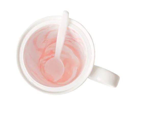 Bir bardak boş taze yoğurt — Stok fotoğraf