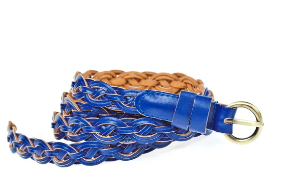 Cinturão azul no fundo whtie — Fotografia de Stock
