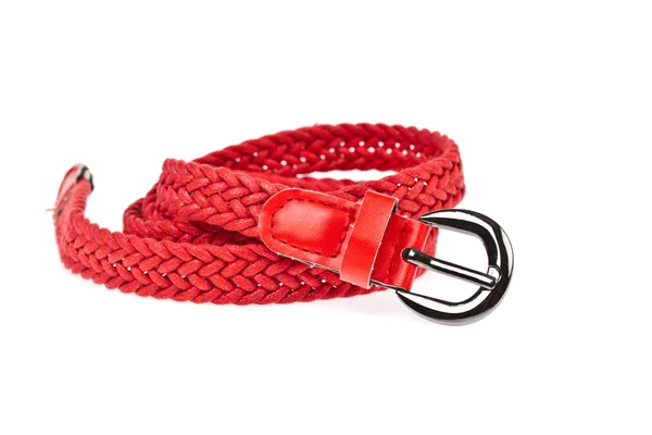 Red belt on whtie background — Stock Photo, Image