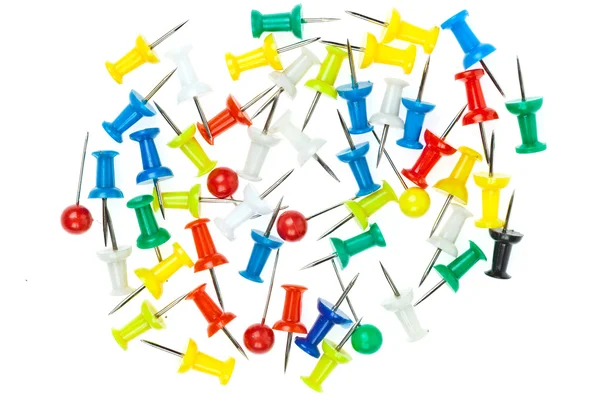 Elszigetelt színes pushpins — Stock Fotó