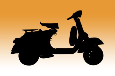 Vintage vespa, siluet olarak klasik İtalyan scooter