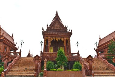 Ancient Thai temple, made from glazed tile clipart