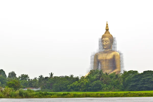 Reconstruction of gold buddha — Stock Photo, Image
