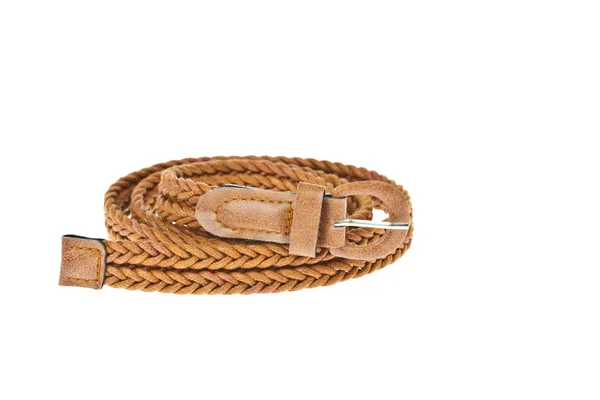 Cintura marrone colorato su sfondo bianco — Foto Stock