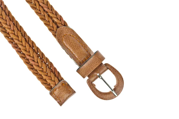 Cinturón de color marrón sobre fondo blanco —  Fotos de Stock
