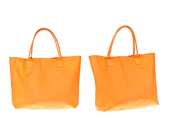 백색 격리 된 배경에 화려한 오렌지 코 튼 가방. — 스톡 사진