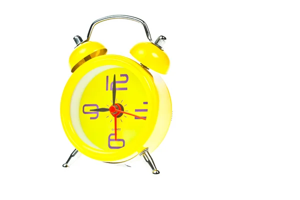 นาฬิกา นาฬิกาสีเหลือง แสดงเวลา 9 โมง — ภาพถ่ายสต็อก
