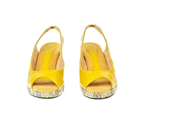 Żółte buty, platforma dla kobiet — Zdjęcie stockowe