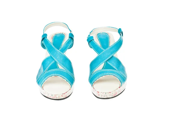 블루 그린 신발, 여성을 위한 플랫폼 — 스톡 사진