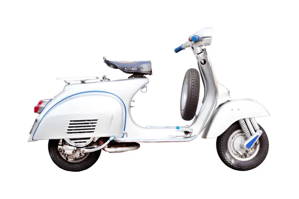 Vespa vintage, scooter classico italiano su sfondo bianco — Foto Stock