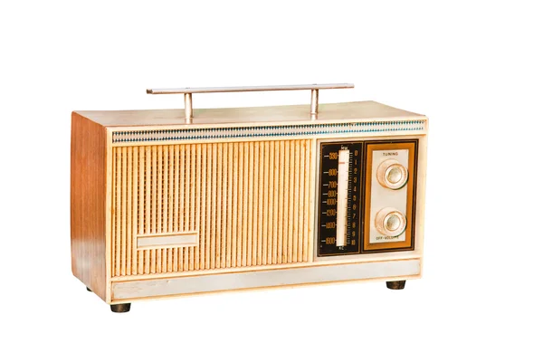 Rádio velho isolado no fundo branco — Fotografia de Stock