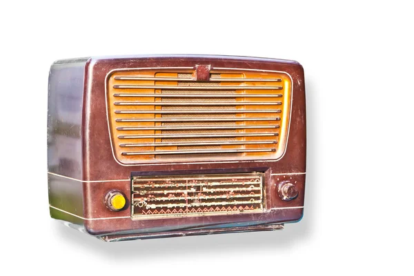 Altes Radio isoliert auf weißem Hintergrund — Stockfoto