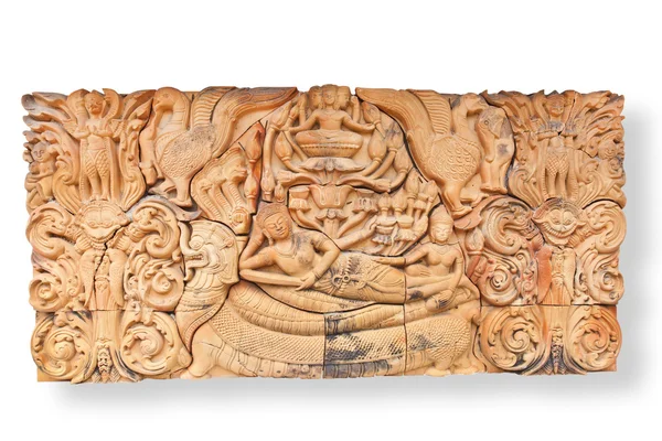 艺术的石头，在被隔绝的泰国庙上古代印度教大神 — 图库照片
