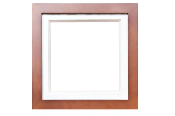 Geïsoleerde hout foto foto met wit frame — Stockfoto