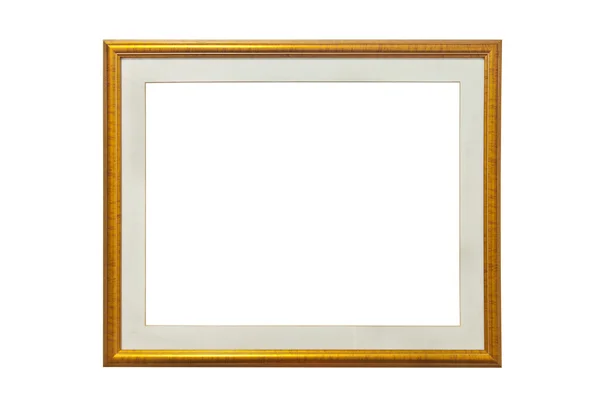 Zdjęcie na białym tle obraz drewna z krem ramka — Zdjęcie stockowe