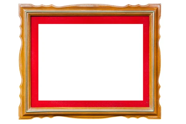 Izolované dřevěný obrázek fotografie s červeným rámečkem — Stock fotografie