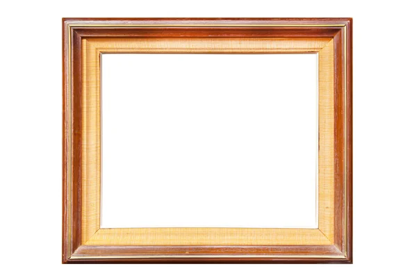 Ramka na zdjęcia na białym tle obraz drewna — Zdjęcie stockowe