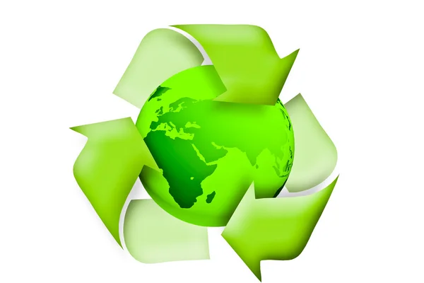 Концепция переработки зелёной земли — стоковое фото