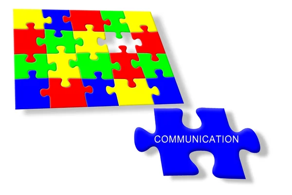 Barevné puzzle, komunikace — Stock fotografie