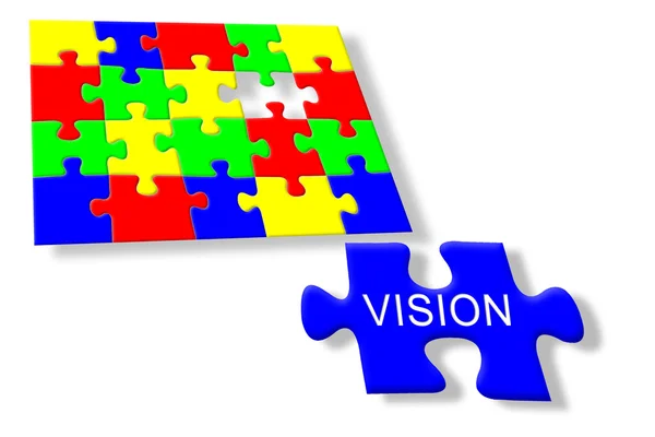 Kolorowe puzzle układanki wizji — Zdjęcie stockowe
