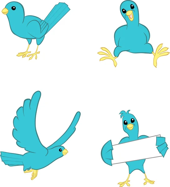 Uccelli azzurri — Vettoriale Stock