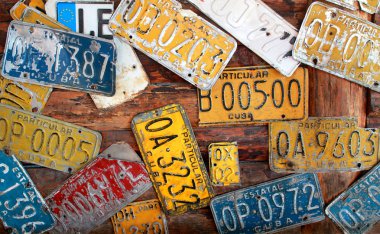 Cuban license plates clipart