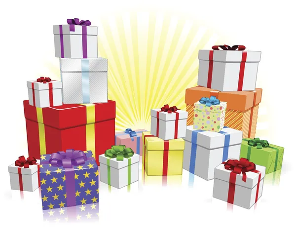 Many gifts concept — Stock Vector