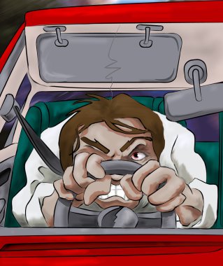 Road rage illustration clipart