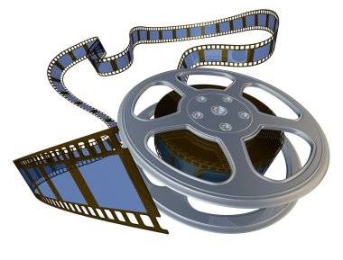 3d rendered film reel clipart